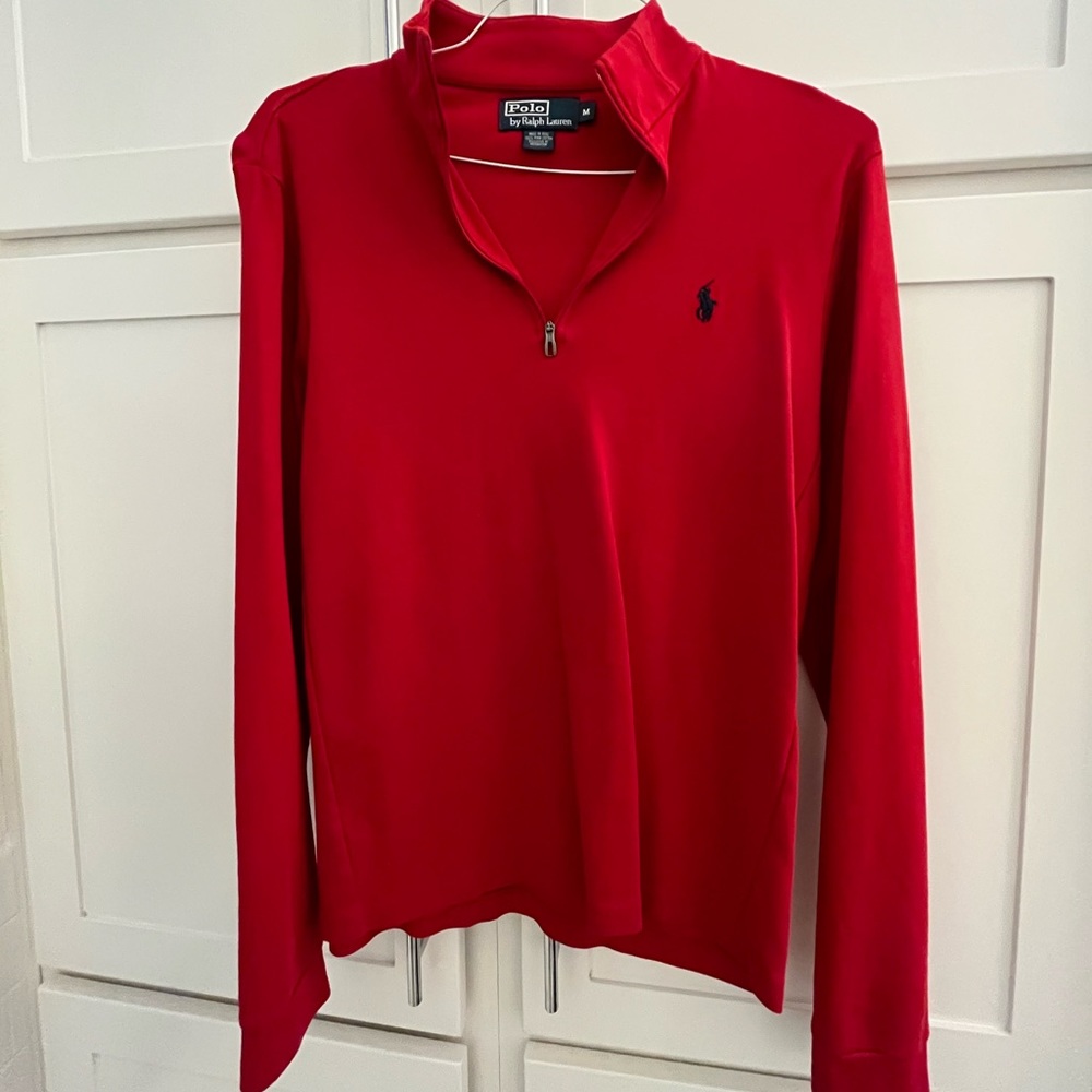 Red Quarter Zip Ralph Lauren